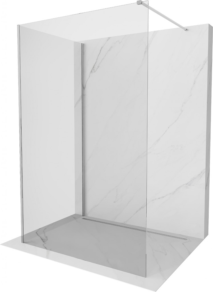 MEXEN/S Kioto Sprchová zástěna WALK-IN 125 x 100, transparent, chrom 800-125-212-01-00-100