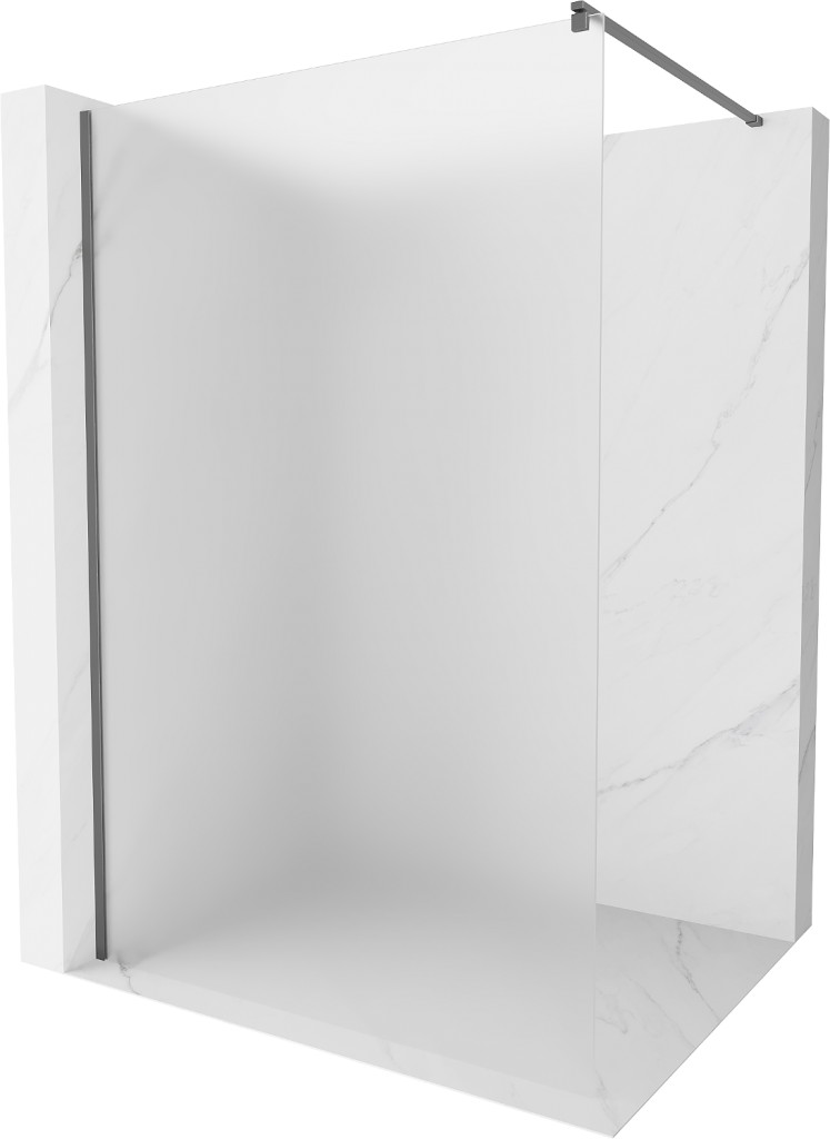MEXEN/S Kioto Sprchová zástěna WALK-IN 70 x 200, dekor 8 mm, grafit metal 800-070-101-95-30