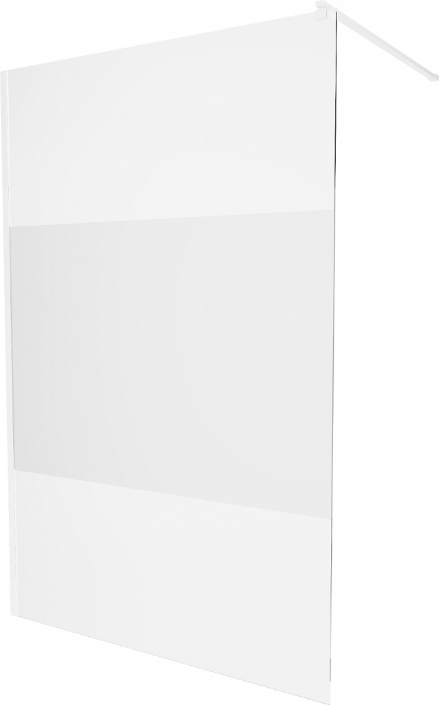 MEXEN/S KIOTO Sprchová zástěna WALK-IN 70 x 200, transparent/dekor 8 mm, bílá 800-070-101-20-35