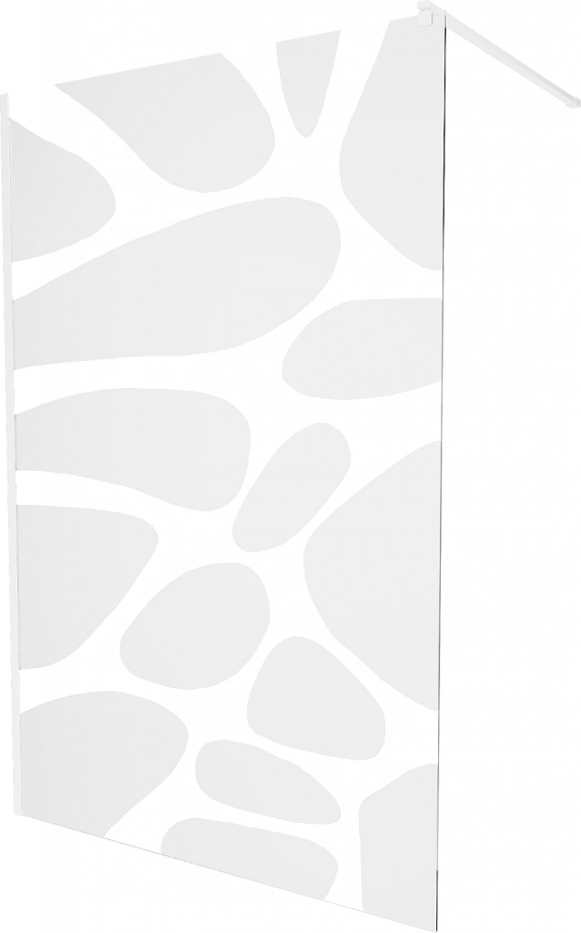 MEXEN/S KIOTO Sprchová zástěna WALK-IN 80 x 200, transparent/bílý vzor 8 mm, bílá 800-080-101-20-97