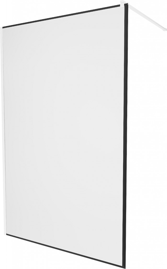 MEXEN/S KIOTO Sprchová zástěna WALK-IN 80 x 200, transparent/černý vzor 8 mm, bílá 800-080-101-20-70