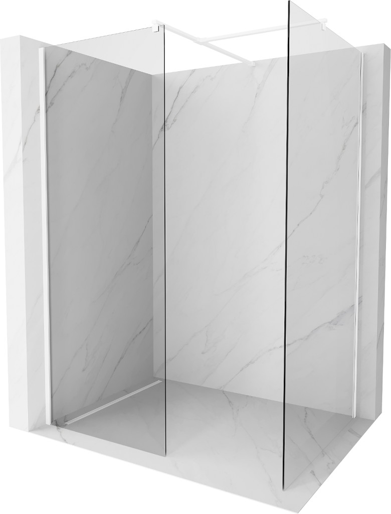 MEXEN/S Kioto Sprchová zástěna Walk-in 80 x 75, transparent, bílá 800-080-202-20-00-075