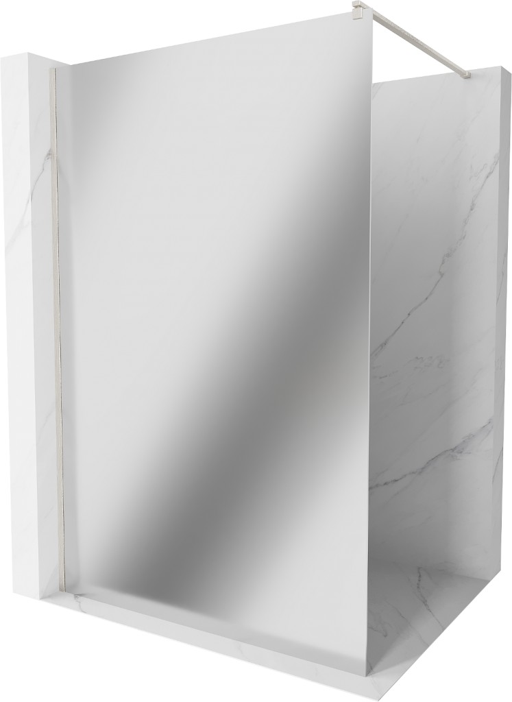 MEXEN/S Kioto Sprchová zástěna WALK-IN 90 x 200, zrcadlové 8 mm, nikl kartáčovaná 800-090-101-97-50