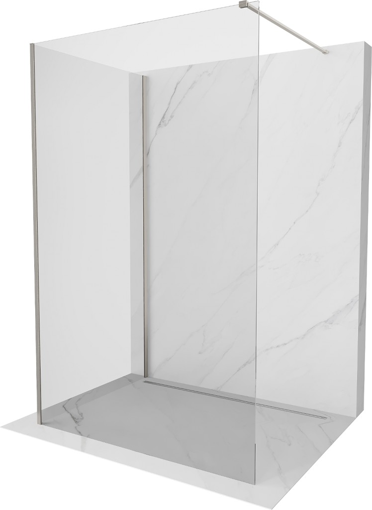 MEXEN/S Kioto Sprchová zástěna WALK-IN 90 x 75, transparent, nikl kartáčovaná 800-090-212-97-00-075