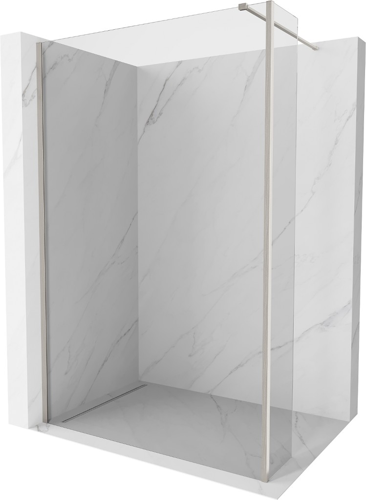 MEXEN/S Kioto Sprchová zástěna WALK-IN 95 x 30, transparent, nikl kartáčovaná 800-095-212-97-00-030