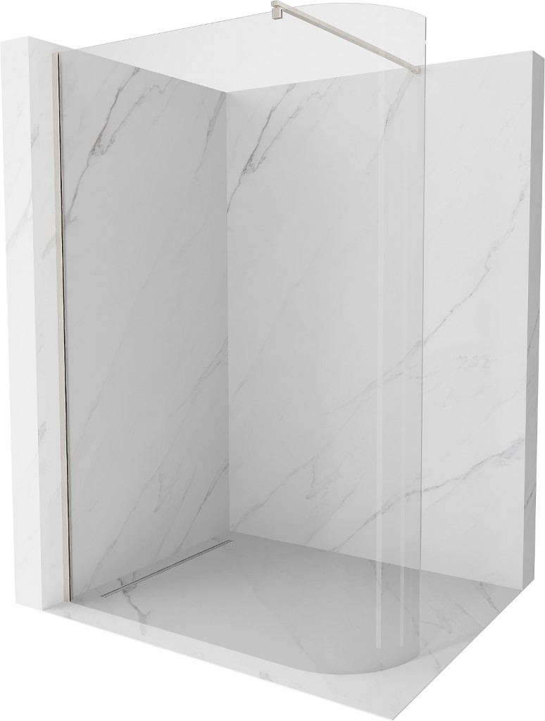 MEXEN/S Kioto Sprchová zástěna WALK-IN Walk-in 90 x 200, transparent 8 mm, nikl kartáčovaný 800-090-101-97-06