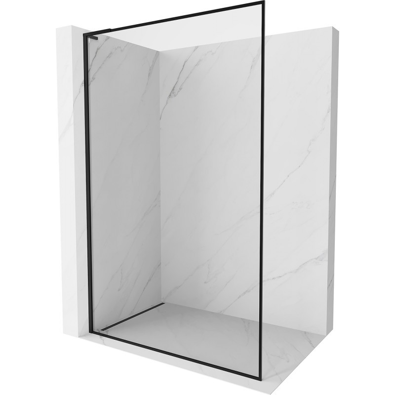 MEXEN/S Kioto-F L Sprchová zástěna WALK-IN s rámem 50 x 202, transparent 8 mm, černá 800-050-174-70-00