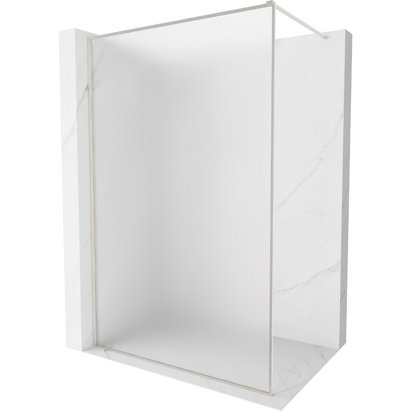 MEXEN/S Kioto-F Sprchová zástěna WALK-IN s rámem 110 x 202, dekor 8 mm, nikl kartáčovaný 800-110-104-97-30