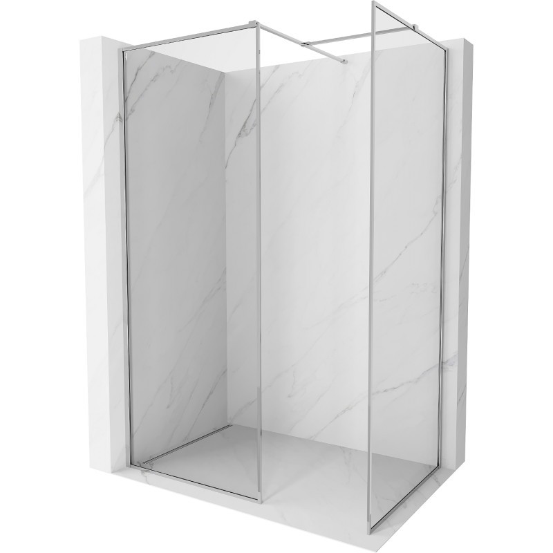 MEXEN/S Kioto-F Sprchová zástěna WALK-IN s rámem 145 x 110, transparent 8 mm, chrom 800-145-202-04-00-110