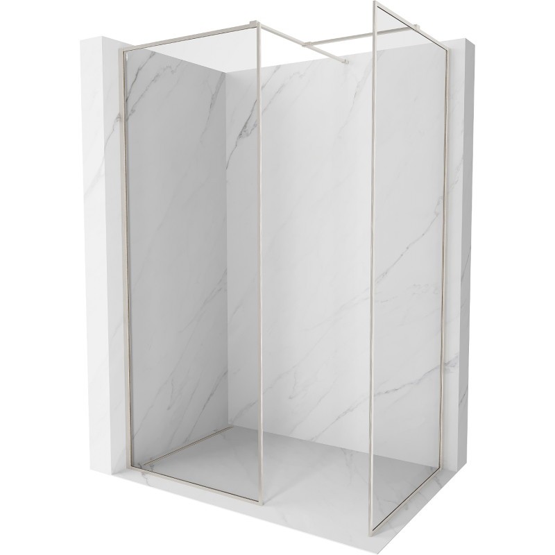 MEXEN/S Kioto-F Sprchová zástěna WALK-IN s rámem 150 x 85, transparent 8 mm, nikl kartáčovaný 800-150-202-04-97-085