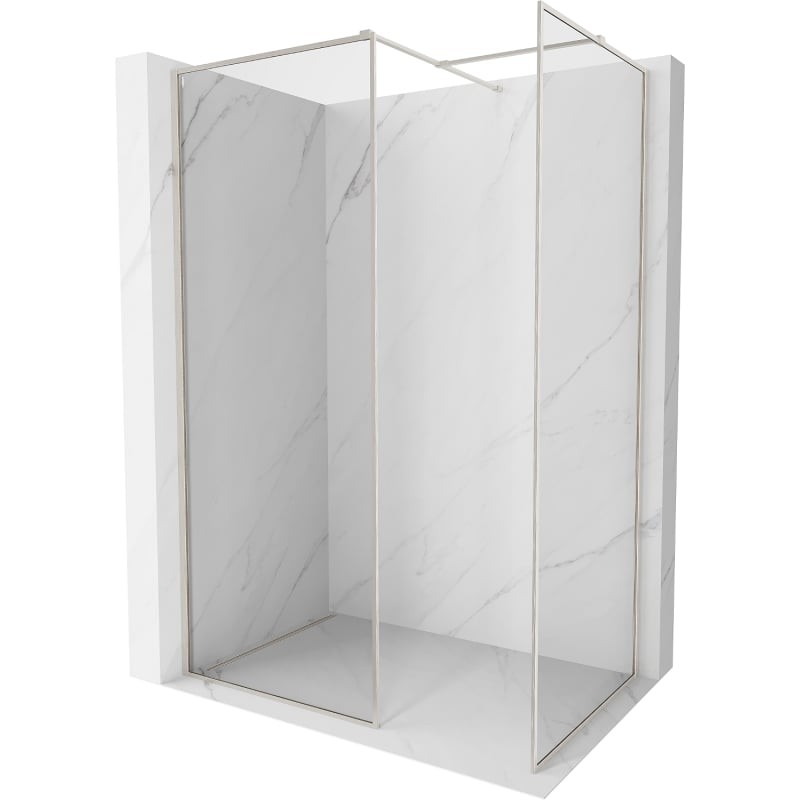 MEXEN/S Kioto-F Sprchová zástěna WALK-IN s rámem 170 x 100, transparent 8 mm, nikl kartáčovaný 800-170-202-04-97-100