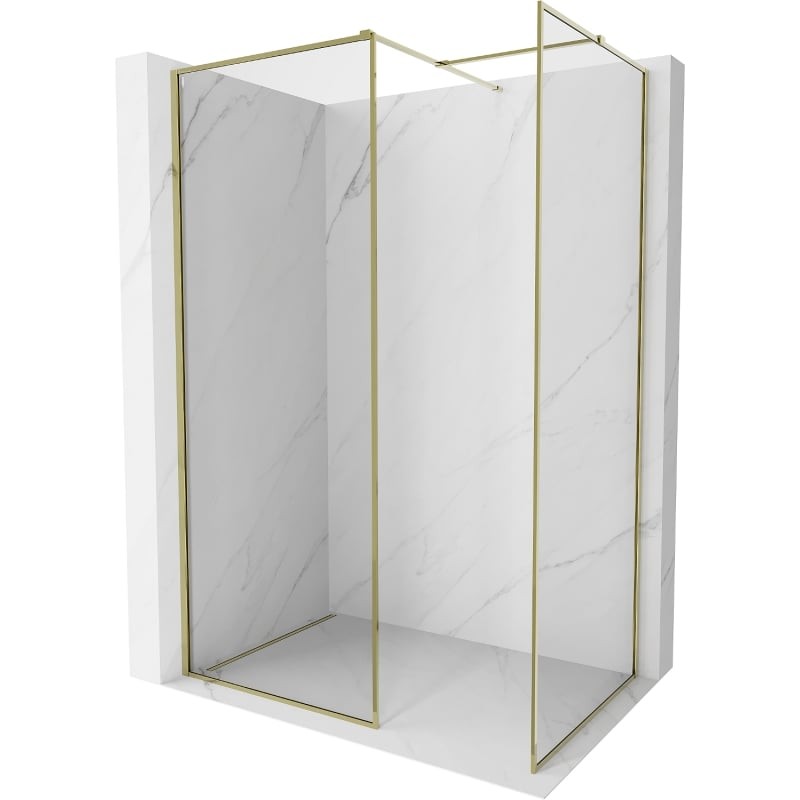 MEXEN/S Kioto-F Sprchová zástěna WALK-IN s rámem 170 x 85, transparent 8 mm, zlato 800-170-202-04-50-085