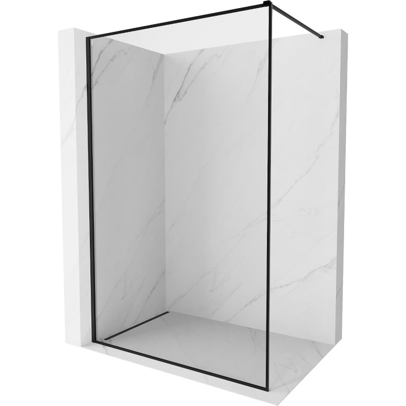MEXEN/S Kioto-F Sprchová zástěna WALK-IN s rámem 50 x 202, transparent 8 mm, černá 800-050-104-70-00