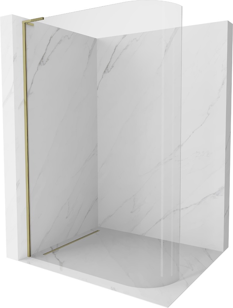 MEXEN/S KiotoL Sprchová zástěna WALK-IN 80 x 200, transparent, złatá 800-080-103-50-06