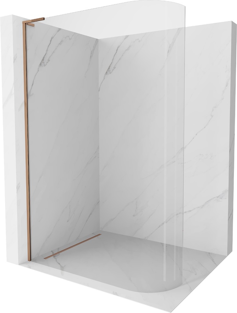 MEXEN/S KiotoL Sprchová zástěna WALK-IN 90 x 200, transparent, růžové zlato 800-090-103-60-06