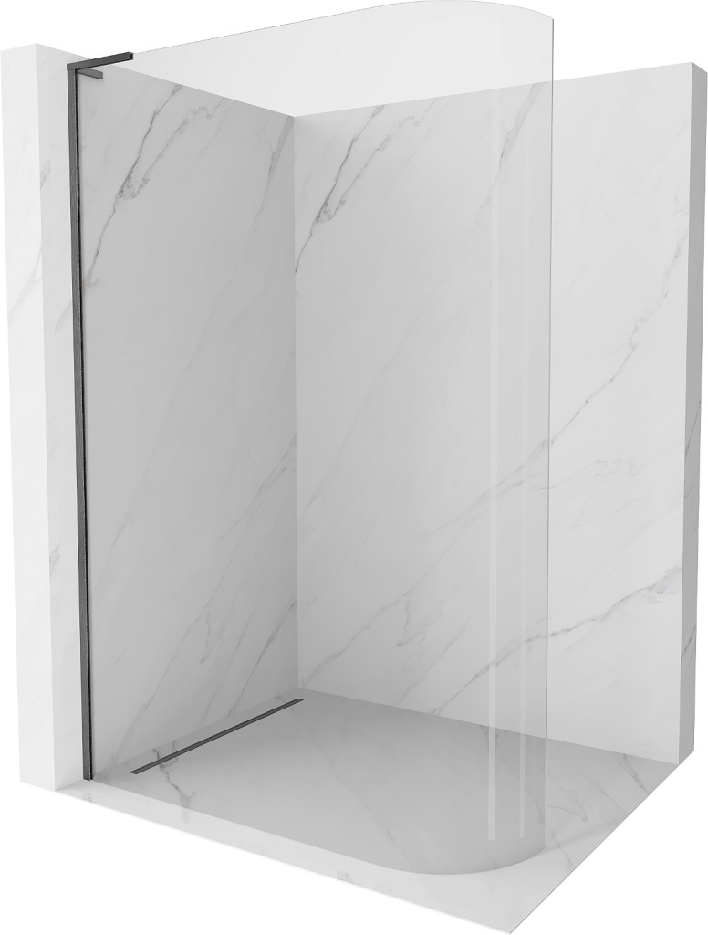 MEXEN/S KiotoL Sprchová zástěna WALK-IN Walk-in 90 x 200, transparent, grafit kartáčovaná 800-090-103-66-06
