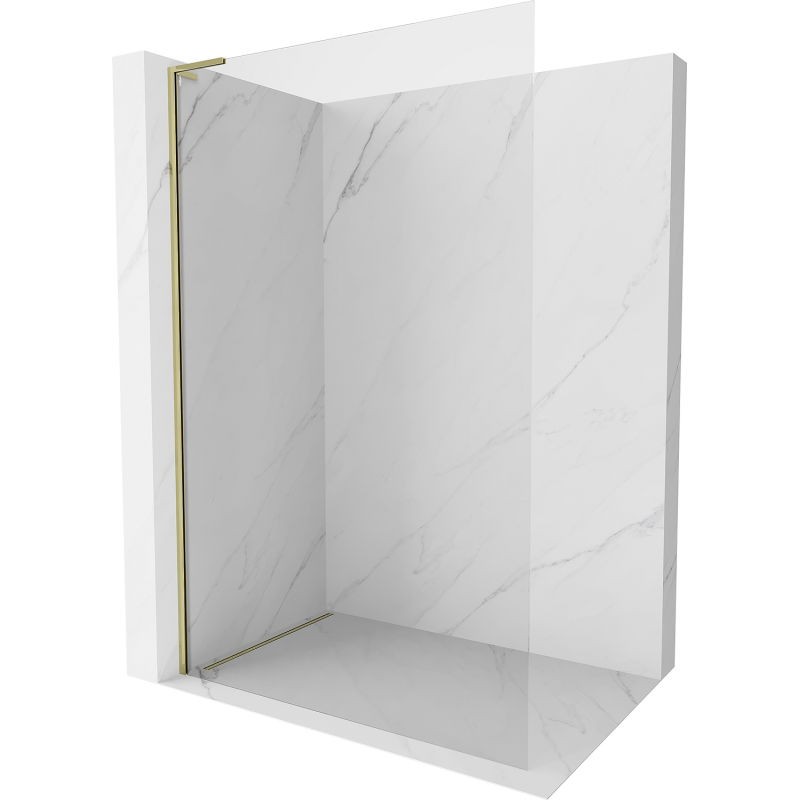 MEXEN/S Kioto-X L Sprchová zástěna WALK-IN 60 x 200, transparent 10 mm, zlato 800-060-107-50-00-X