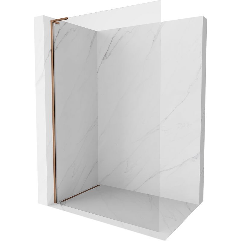 MEXEN/S Kioto-X L Sprchová zástěna WALK-IN 70 x 200, transparent 10 mm, růžové zlato 800-070-107-60-00-X