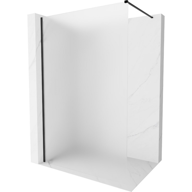 MEXEN/S Kioto-X Sprchová zástěna WALK-IN 100 x 200, dekor 10 mm, černá 800-100-101-70-30-X