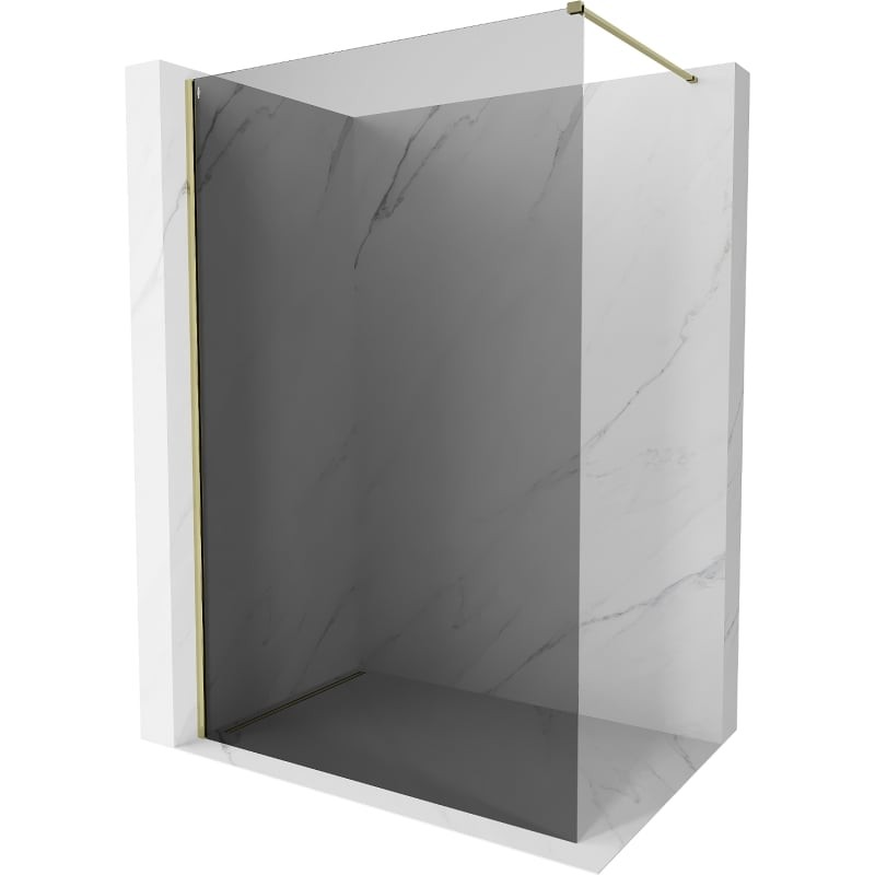 MEXEN/S Kioto-X Sprchová zástěna WALK-IN 110 x 200, grafit 10 mm, zlato 800-110-101-50-40-X