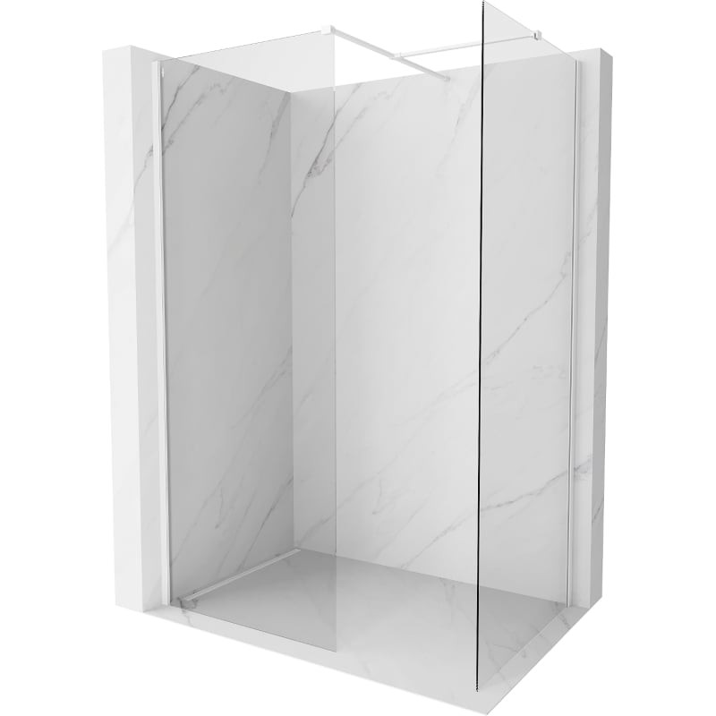 MEXEN/S Kioto-X Sprchová zástěna WALK-IN 110 x 90, transparent 10 mm, bílá 800-110-202-20-00-090-X