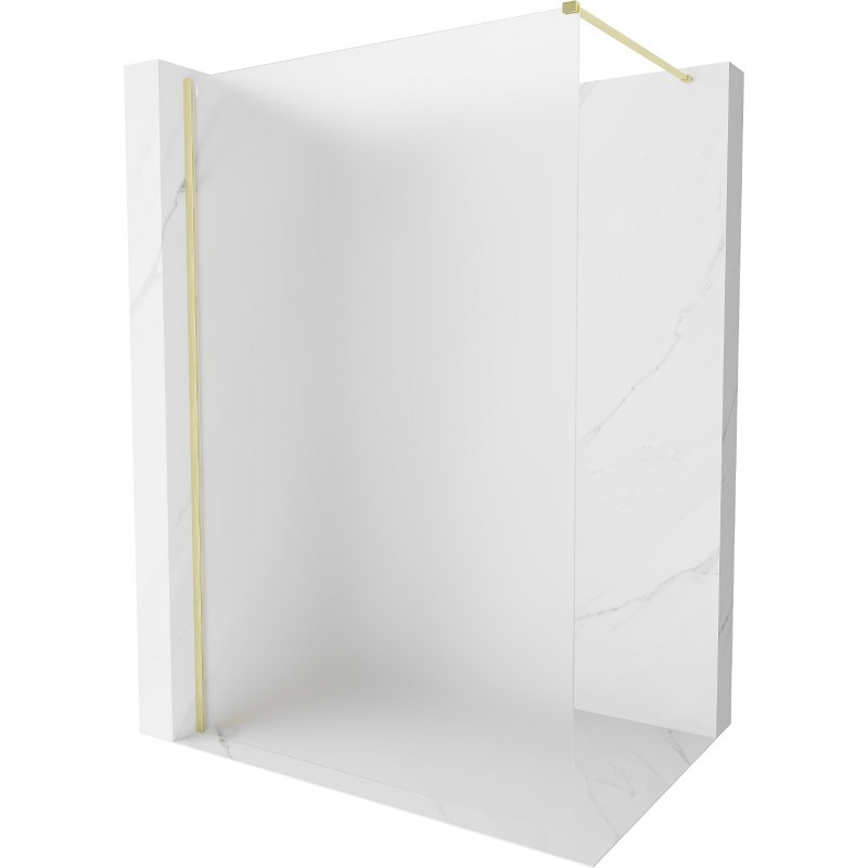 MEXEN/S Kioto-X Sprchová zástěna WALK-IN 50 x 200, dekor 10 mm, zlato kartáčovaná 800-050-101-55-30-X