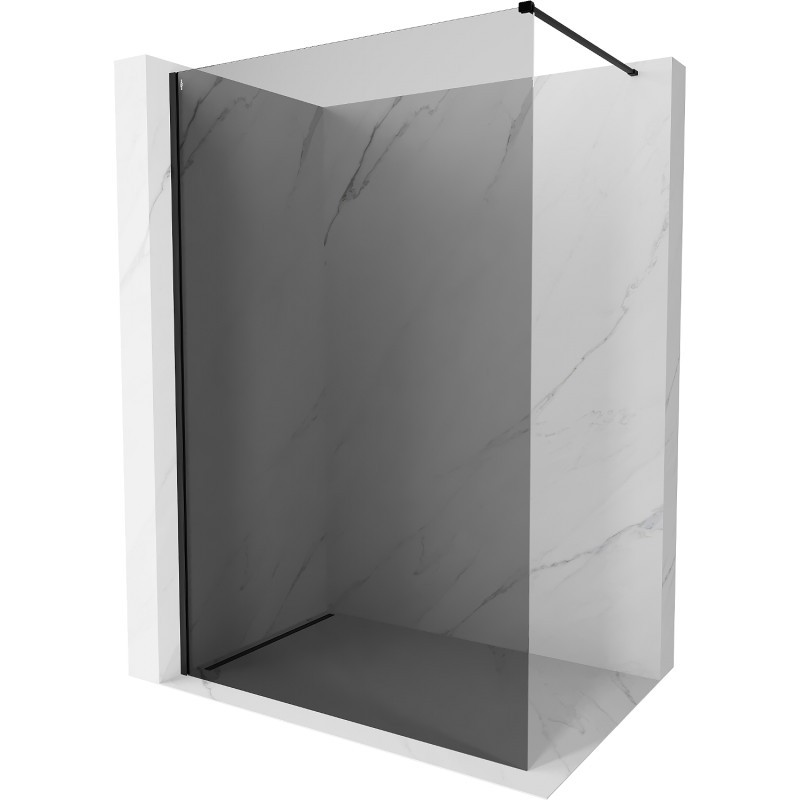 MEXEN/S Kioto-X Sprchová zástěna WALK-IN 50 x 200, grafit 10 mm, černá 800-050-101-70-40-X