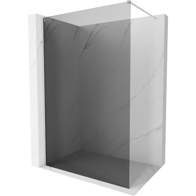 MEXEN/S Kioto-X Sprchová zástěna WALK-IN 60 x 200, grafit 10 mm, nikl kartáčovaný 800-060-101-97-40-X