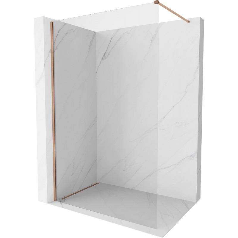 MEXEN/S Kioto-X Sprchová zástěna WALK-IN 70 x 200, transparent 10 mm, měď kartáčovaná 800-070-101-65-00-X