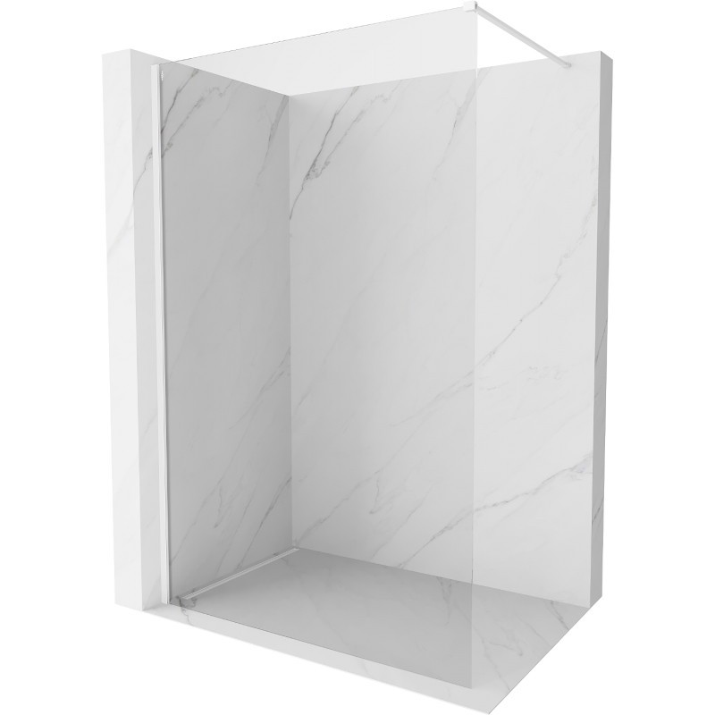 MEXEN/S Kioto-X Sprchová zástěna WALK-IN 80 x 200, transparent 10 mm, bílá 800-080-101-20-00-X