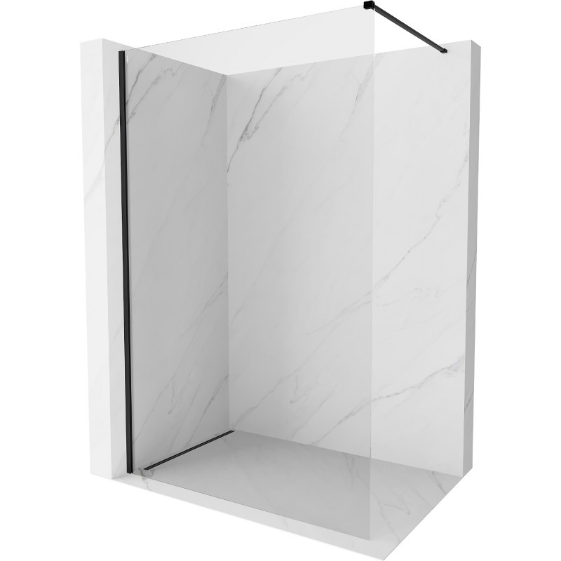 MEXEN/S Kioto-X Sprchová zástěna WALK-IN 80 x 200, transparent 10 mm, černá 800-080-101-70-00-X