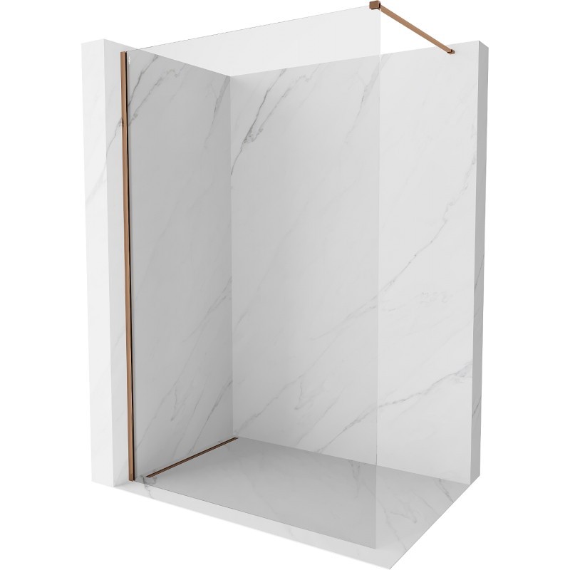 MEXEN/S Kioto-X Sprchová zástěna WALK-IN 80 x 200, transparent 10 mm, růžové zlato 800-080-101-60-00-X