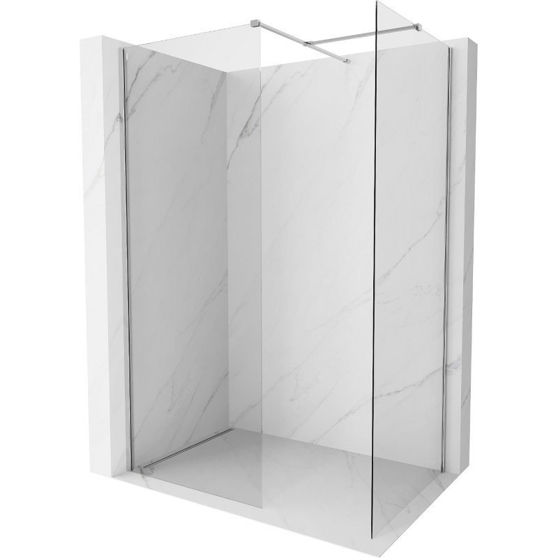 MEXEN/S Kioto-X Sprchová zástěna WALK-IN 80 x 80, transparent 10 mm, chrom 800-080-202-01-00-080-X