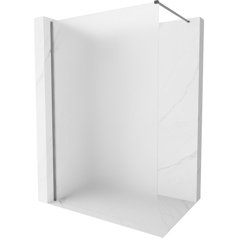 MEXEN/S Kioto-X Sprchová zástěna WALK-IN 90 x 200, dekor 10 mm, grafit metal 800-090-101-95-30-X