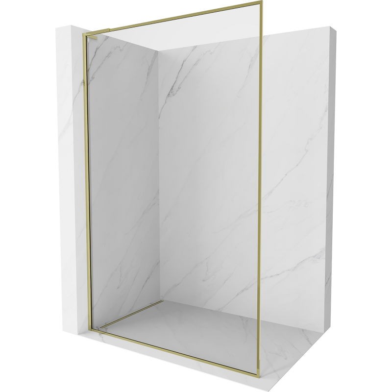 MEXEN/S Kioto-XF L Sprchová zástěna WALK-IN s rámem 90 x 202, transparent 10 mm, zlato 800-090-174-50-00-XF