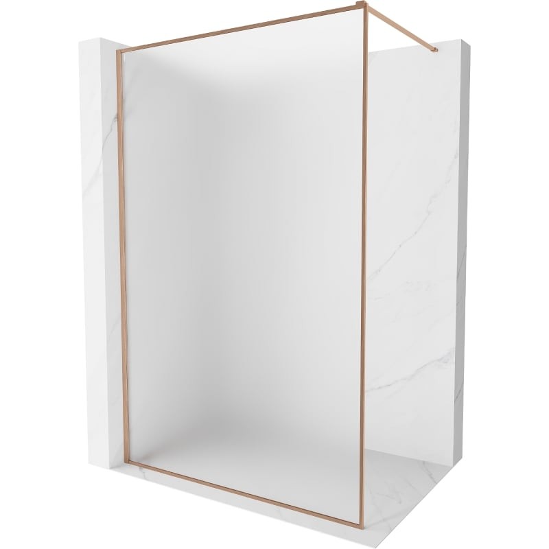 MEXEN/S Kioto-XF Sprchová zástěna WALK-IN s rámem 60 x 202, dekor 10 mm, měď kartáčovaná 800-060-104-65-30-X