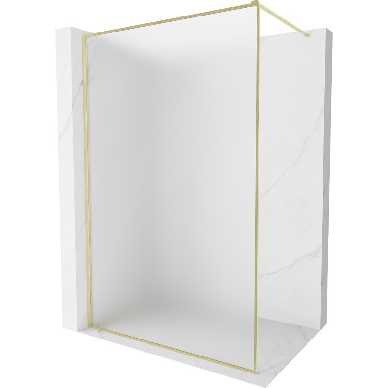 MEXEN/S Kioto-XF Sprchová zástěna WALK-IN s rámem 60 x 202, dekor 10 mm, zlato kartáčovaná 800-060-104-55-30-X