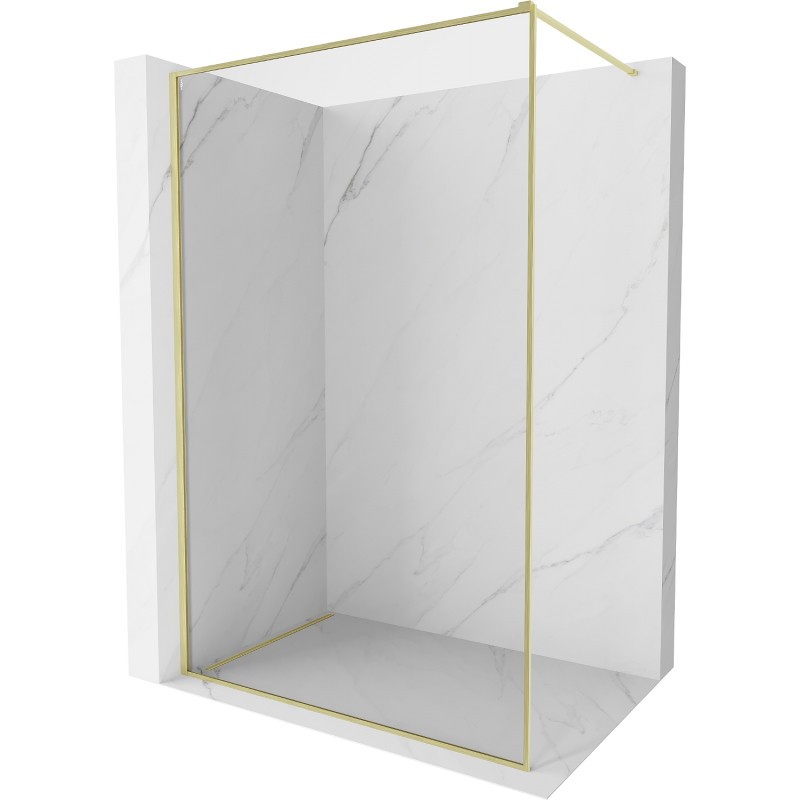 MEXEN/S Kioto-XF Sprchová zástěna WALK-IN s rámem 70 x 202, transparent 10 mm, zlato kartáčovaná 800-070-104-55-00-X