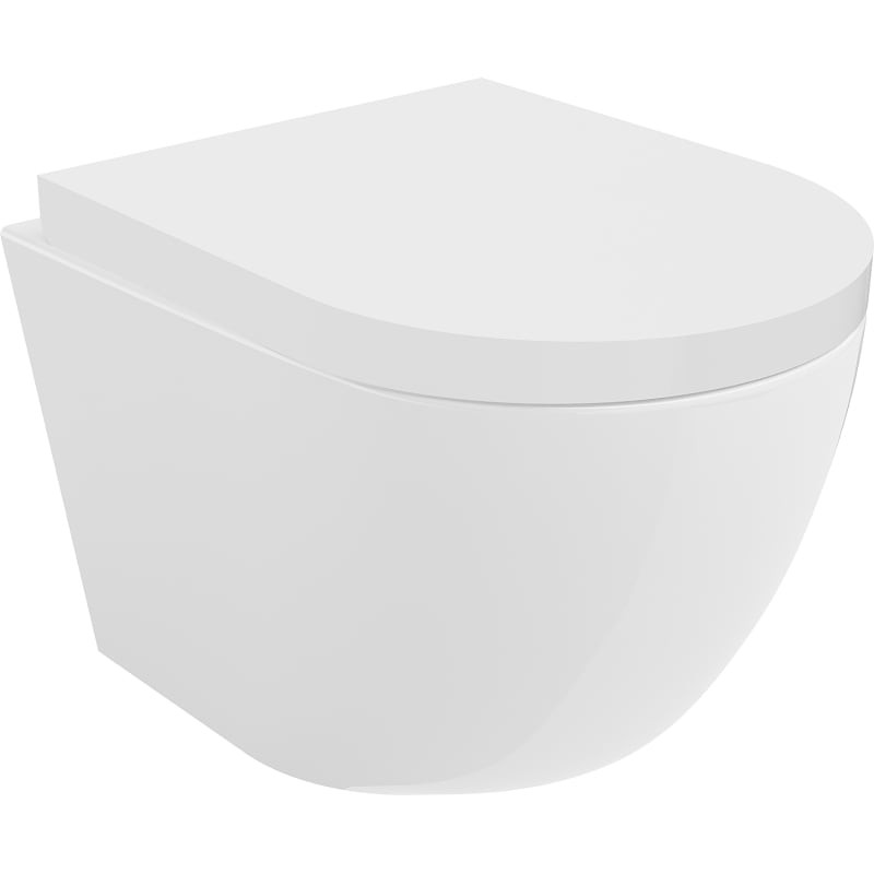 MEXEN/S Lena Závěsná WC mísa Rimless Tornado včetně sedátka s slow, duroplast, bílá lesk 30220200T