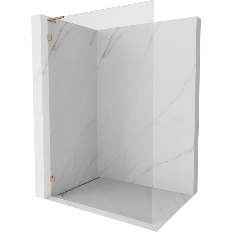 MEXEN/S Lunar L Sprchová zástěna WALK-IN levá 90 x 200, transparent 8 mm, měď kartáčovaná 830L-090-000-65-00-L