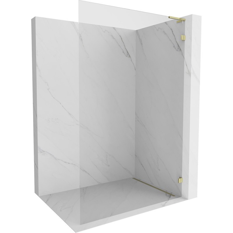 MEXEN/S Lunar L Sprchová zástěna WALK-IN pravá 70 x 200, transparent 8 mm, zlato 830L-070-000-50-00-P