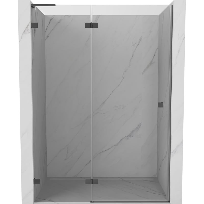 MEXEN/S Lunar L sprchové dveře křídlové levé 130, transparent, grafit metal 834L-130-000-95-00-L
