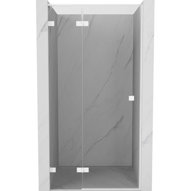MEXEN/S Lunar L sprchové dveře křídlové levé 70, transparent, bílá 834L-070-000-20-00-L