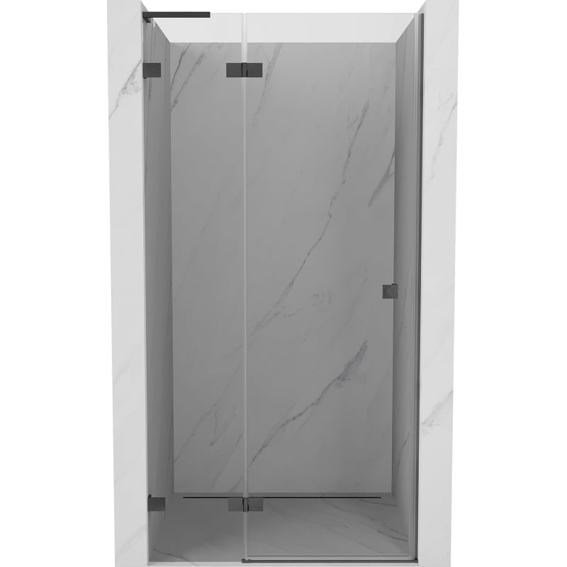 MEXEN/S Lunar L sprchové dveře křídlové levé 75, transparent, grafit kartáčovaná 834L-075-000-66-00-L