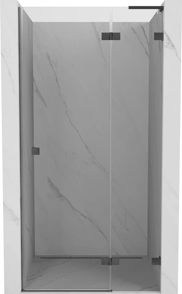 MEXEN/S Lunar L sprchové dveře křídlové pravé 75, transparent, grafit kartáčovaná 834L-075-000-66-00-P