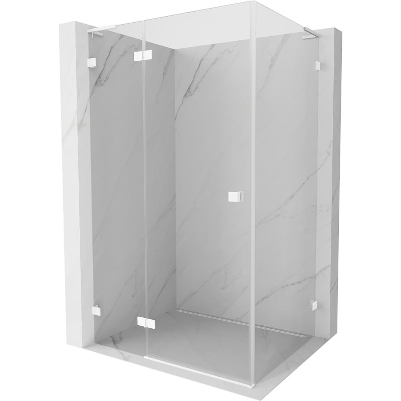 MEXEN/S Lunar L sprchový kout dveře křídlové levá 100 x 90, transparent, bílá 834L-100-090-20-00-L