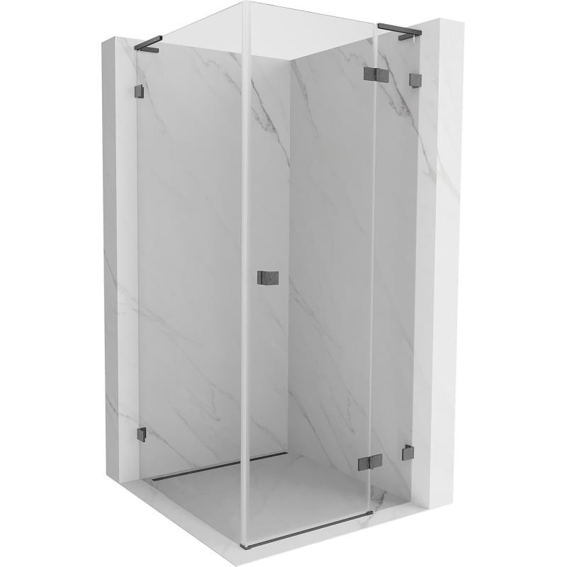 MEXEN/S Lunar L sprchový kout dveře křídlové pravá 70 x 70, transparent, grafit kartáčovaná 834L-070-070-66-00-P