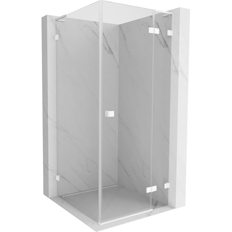 MEXEN/S Lunar L sprchový kout dveře křídlové pravá 90 x 90, transparent, bílá 834L-090-090-20-00-P