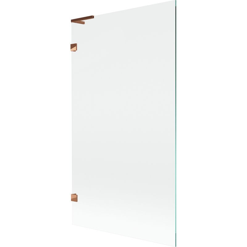 MEXEN/S Lunar L vanová zástěna FIX 100 x 150, transparent, růžové zlato 897L-100-000-60-00