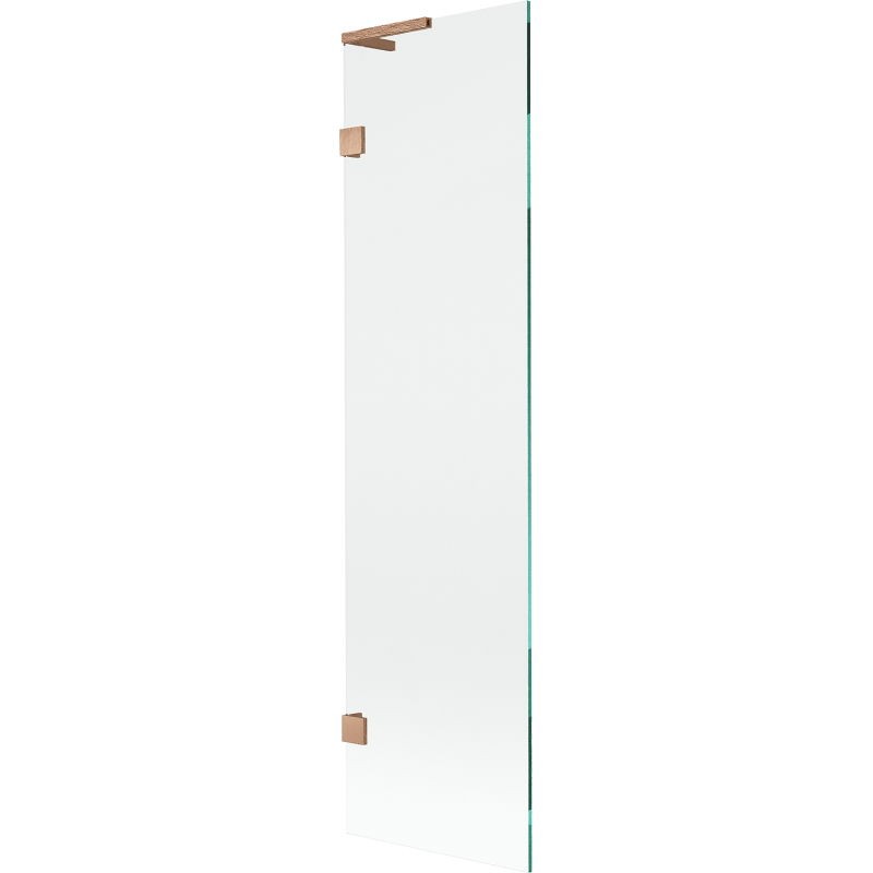 MEXEN/S Lunar L vanová zástěna FIX 50 x 150, transparent, měď kartáčovaná 897L-050-000-65-00